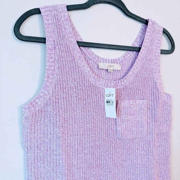 LOFT Ribbed Pocket Sweater Tank - Picture 4 of 7